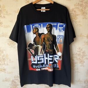 Vintage 2002 Usher Tour T-Shirt | Evolution 8701|  Nas Faith Evans | Men's XL